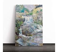Big Box Art Canvas Print Wall Art John Henry Twachtman Waterfall | Mounted and Stretched Box Frame Picture | Home Decor for Kitchen, Living Room, Bedroom, Hallway, Multi-Colour, 20x14 Inch