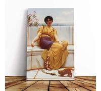 Big Box Art Canvas Print Wall Art John William Godward Idleness | Mounted and Stretched Box Frame Picture | Home Decor for Kitchen, Living, Dining Room, Bedroom, Hallway, Multi-Colour, 24x16 Inch