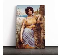 Big Box Art Canvas Print Wall Art John William Godward The Dancing Girl | Mounted & Stretched Box Frame Picture | Home Decor for Kitchen, Living Room, Bedroom, Hallway, Multi-Colour, 24x16 Inch