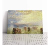 Big Box Art Canvas Print Wall Art Joseph Mallord William Turner Approach to Venice | Mounted & Stretched Box Frame Picture | Home Decor for Kitchen, Living Room, Bedroom, Multi-Colour, 30x20 Inch