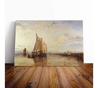 Big Box Art Canvas Print Wall Art Joseph Mallord William Turner The Dort Packet Boat | Mounted & Stretched Box Frame Picture | Home Decor for Kitchen, Living Room, Bedroom, Multi-Colour, 24x16 Inch