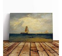 Big Box Art Canvas Print Wall Art Joseph William Turner Fishing Upon he Blythe Sand | Mounted & Stretched Box Frame Picture | Home Decor for Kitchen, Living Room, Bedroom, Multi-Colour, 20x14 Inch