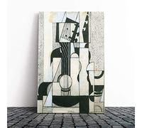 Big Box Art Canvas Print Wall Art Juan Gris Guitar | Mounted and Stretched Box Frame Picture | Home Decor for Kitchen, Living, Dining Room, Bedroom, Hallway, Multi-Colour, 20x14 Inch