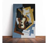 Big Box Art Canvas Print Wall Art Juan Gris Guitar with Clarinet | Mounted and Stretched Box Frame Picture | Home Decor for Kitchen, Living Room, Bedroom, Hallway, Multi-Colour, 30x20 Inch