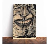 Big Box Art Canvas Print Wall Art Karlis Padegs Red Laughter | Mounted and Stretched Box Frame Picture | Home Decor for Kitchen, Living, Dining Room, Bedroom, Hallway, Multi-Colour, 24x16 Inch