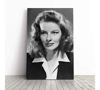 Big Box Art Canvas Print Wall Art Katharine Hepburn | Mounted and Stretched Box Frame Picture | Home Decor for Kitchen, Living, Dining Room, Bedroom, Hallway, Multi-Colour, 20x14 Inch