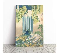 Big Box Art Canvas Print Wall Art Katsushika Hokusai Yoro Waterfall Japanese Oriental | Mounted & Stretched Box Frame Picture | Home Decor for Kitchen, Living Room, Bedroom, Multi-Colour, 30x20 Inch