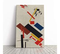 Big Box Art Canvas Print Wall Art Kazimir Malevich House Under Construction | Mounted & Stretched Box Frame Picture | Home Decor for Kitchen, Living Room, Bedroom, Hallway, Multi-Colour, 20x14 Inch