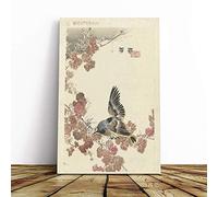Big Box Art Canvas Print Wall Art Kono Bairei Bird and Red Vine Japanese Oriental | Mounted & Stretched Box Frame Picture | Home Decor for Kitchen, Living Room, Bedroom, Multi-Colour, 24x16 Inch