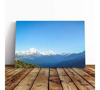 Big Box Art Canvas Print Wall Art Landscape Annapurna Mountains Nepal | Mounted & Stretched Box Frame Picture | Home Decor for Kitchen, Living Room, Bedroom, Hallway, Multi-Colour, 20x14 Inch