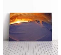 Big Box Art Canvas Print Wall Art Landscape Arctic Glacier (1) | Mounted and Stretched Box Frame Picture | Home Decor for Kitchen, Living, Dining Room, Bedroom, Hallway, Multi-Colour, 24x16 Inch