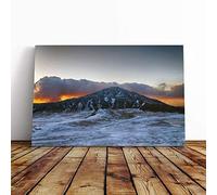 Big Box Art Canvas Print Wall Art Landscape ASO Kumamoto Japan Mountain | Mounted & Stretched Box Frame Picture | Home Decor for Kitchen, Living Room, Bedroom, Hallway, Multi-Colour, 30x20 Inch
