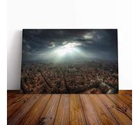 Big Box Art Canvas Print Wall Art Landscape Florence Italy Aerial | Mounted and Stretched Box Frame Picture | Home Decor for Kitchen, Living Room, Bedroom, Hallway, Multi-Colour, 24x16 Inch