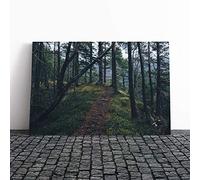Big Box Art Canvas Print Wall Art Landscape Forest Nature | Mounted and Stretched Box Frame Picture | Home Decor for Kitchen, Living, Dining Room, Bedroom, Hallway, Multi-Colour, 20x14 Inch