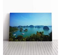 Big Box Art Canvas Print Wall Art Landscape Halong Bay Vietnam (1) | Mounted and Stretched Box Frame Picture | Home Decor for Kitchen, Living Room, Bedroom, Hallway, Multi-Colour, 24x16 Inch
