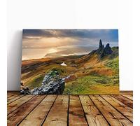 Big Box Art Canvas Print Wall Art Landscape Isle of Skye Scotland 2 | Mounted & Stretched Box Frame Picture | Home Decor for Kitchen, Living Room, Bedroom, Hallway, Multi-Colour, 20x14 Inch