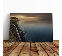 Big Box Art Canvas Print Wall Art Landscape Isle of Skye Scotland Waterfall | Mounted & Stretched Box Frame Picture | Home Decor for Kitchen, Living Room, Bedroom, Hallway, Multi-Colour, 30x20 Inch