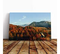 Big Box Art Canvas Print Wall Art Landscape Slovenia Autumn Forest and Mountains | Mounted & Stretched Box Frame Picture | Home Decor for Kitchen, Living Room, Bedroom, Multi-Colour, 20x14 Inch