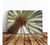Big Box Art Canvas Print Wall Art Landscape Spain Madrid Palm Tree | Mounted and Stretched Box Frame Picture | Home Decor for Kitchen, Living Room, Bedroom, Hallway, Multi-Colour, 30x20 Inch