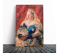 Big Box Art Canvas Print Wall Art Laurits Tuxen Queen Victoria | Mounted and Stretched Box Frame Picture | Home Decor for Kitchen, Living, Dining Room, Bedroom, Hallway, Multi-Colour, 24x16 Inch