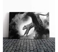 Big Box Art Canvas Print Wall Art Leopard | Mounted and Stretched Box Frame Picture | Home Decor for Kitchen, Living, Dining Room, Bedroom, Hallway, Multi-Colour, 30x20 Inch