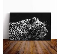 Big Box Art Canvas Print Wall Art Leopard Tiger | Mounted and Stretched Box Frame Picture | Home Decor for Kitchen, Living, Dining Room, Bedroom, Hallway, Multi-Colour, 24x16 Inch