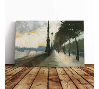 Big Box Art Canvas Print Wall Art Lesser URY Waterloo Bridge | Mounted and Stretched Box Frame Picture | Home Decor for Kitchen, Living, Dining Room, Bedroom, Hallway, Multi-Colour, 30x20 Inch