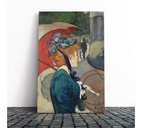 Big Box Art Canvas Print Wall Art Louis Anquetin Female with an Umbrella | Mounted & Stretched Box Frame Picture | Home Decor for Kitchen, Living Room, Bedroom, Hallway, Multi-Colour, 30x20 Inch