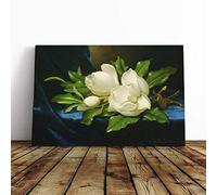 Big Box Art Canvas Print Wall Art Martin Johnson Heade Giant Magnolias | Mounted & Stretched Box Frame Picture | Home Decor for Kitchen, Living Room, Bedroom, Hallway, Multi-Colour, 30x20 Inch