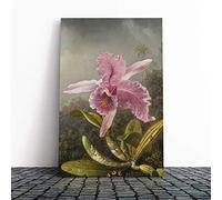 Big Box Art Canvas Print Wall Art Martin Johnson Heade Pink Orchids | Mounted & Stretched Box Frame Picture | Home Decor for Kitchen, Living Room, Bedroom, Hallway, Multi-Colour, 20x14 Inch
