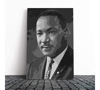 Big Box Art Canvas Print Wall Art Martin Luther King (3) | Mounted and Stretched Box Frame Picture | Home Decor for Kitchen, Living, Dining Room, Bedroom, Hallway, Multi-Colour, 20x14 Inch