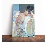 Big Box Art Canvas Print Wall Art Mary Cassatt Woman with Child in her Arms | Mounted & Stretched Box Frame Picture | Home Decor for Kitchen, Living Room, Bedroom, Hallway, Multi-Colour, 20x14 Inch
