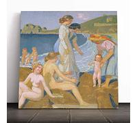 Big Box Art Canvas Print Wall Art Maurice Denis Female Bathers | Mounted and Stretched Box Frame Picture | Home Decor for Kitchen, Living, Dining Room, Bedroom, Hallway, Multi-Colour, 14x14 Inch