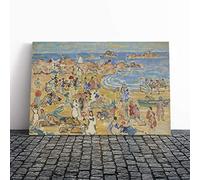 Big Box Art Canvas Print Wall Art Maurice Pendergrast View Along New England Coast | Mounted & Stretched Box Frame Picture | Home Decor for Kitchen, Living Room, Bedroom, Multi-Colour, 24x16 Inch