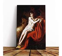 Big Box Art Canvas Print Wall Art Michelangelo Caravaggio John The Baptist | Mounted & Stretched Box Frame Picture | Home Decor for Kitchen, Living Room, Bedroom, Hallway, Multi-Colour, 24x16 Inch