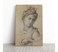 Big Box Art Canvas Print Wall Art Michelangelo Cleopatra | Mounted and Stretched Box Frame Picture | Home Decor for Kitchen, Living, Dining Room, Bedroom, Hallway, Multi-Colour, 24x16 Inch