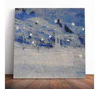 Big Box Art Canvas Print Wall Art Mikalojus Konstantinas Ciurlionis Sparks III | Mounted & Stretched Box Frame Picture | Home Decor for Kitchen, Living Room, Bedroom, Hallway, Multi-Colour, 20x20 Inch