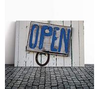 Big Box Art Canvas Print Wall Art Open Shack Sign | Mounted and Stretched Box Frame Picture | Home Decor for Kitchen, Living, Dining Room, Bedroom, Hallway, Multi-Colour, 24x16 Inch