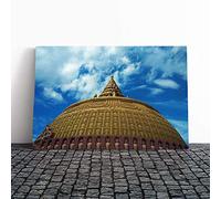 Big Box Art Canvas Print Wall Art Pagoda Burma 2 | Mounted and Stretched Box Frame Picture | Home Decor for Kitchen, Living, Dining Room, Bedroom, Hallway, Multi-Colour, 30x20 Inch