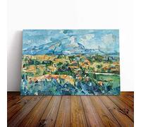 Big Box Art Canvas Print Wall Art Paul Cezanne Landscape (1) | Mounted and Stretched Box Frame Picture | Home Decor for Kitchen, Living, Dining Room, Bedroom, Hallway, Multi-Colour, 24x16 Inch