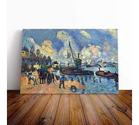 Big Box Art Canvas Print Wall Art Paul Cezanne The Seine at Bercy | Mounted and Stretched Box Frame Picture | Home Decor for Kitchen, Living Room, Bedroom, Hallway, Multi-Colour, 20x14 Inch