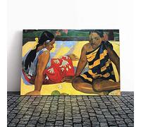Big Box Art Canvas Print Wall Art Paul Gauguin Two Women of Tahiti | Mounted and Stretched Box Frame Picture | Home Decor for Kitchen, Living Room, Bedroom, Hallway, Multi-Colour, 30x20 Inch