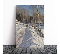 Big Box Art Canvas Print Wall Art Peder Mork Monsted A Winter Landscape | Mounted & Stretched Box Frame Picture | Home Decor for Kitchen, Living Room, Bedroom, Hallway, Multi-Colour, 20x14 Inch