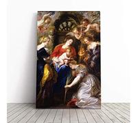 Big Box Art Canvas Print Wall Art Peter Paul Rubens Crowning of St Catherine | Mounted & Stretched Box Frame Picture | Home Decor for Kitchen, Living Room, Bedroom, Hallway, Multi-Colour, 20x14 Inch