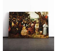 Big Box Art Canvas Print Wall Art Pieter Bruegel The Elder The Sermon of Saint John The Baptist | Framed Picture | Home Decor for Kitchen, Living Room, Bedroom, Multi-Colour, 20x14 Inch