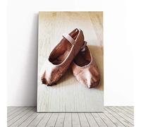 Big Box Art Canvas Print Wall Art Pink Ballet Shoes (1) | Mounted and Stretched Box Frame Picture | Home Decor for Kitchen, Living, Dining Room, Bedroom, Hallway, Multi-Colour, 20x14 Inch
