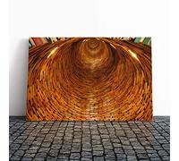 Big Box Art Canvas Print Wall Art Prague Book Tunnel (1) | Mounted and Stretched Box Frame Picture | Home Decor for Kitchen, Living, Dining Room, Bedroom, Hallway, Multi-Colour, 24x16 Inch