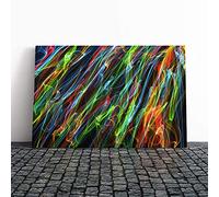 Big Box Art Canvas Print Wall Art Rainbow Abstract Smoke and Flames (6) | Mounted & Stretched Box Frame Picture | Home Decor for Kitchen, Living Room, Bedroom, Multi-Colour, 20x14 Inch