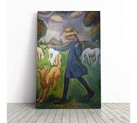 Big Box Art Canvas Print Wall Art Roger de la Fresnaye The Shepherdess | Mounted & Stretched Box Frame Picture | Home Decor for Kitchen, Living Room, Bedroom, Hallway, Multi-Colour, 24x16 Inch