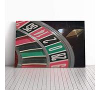 Big Box Art Canvas Print Wall Art Roulette Table Casino (1) | Mounted and Stretched Box Frame Picture | Home Decor for Kitchen, Living, Dining Room, Bedroom, Hallway, Multi-Colour, 24x16 Inch